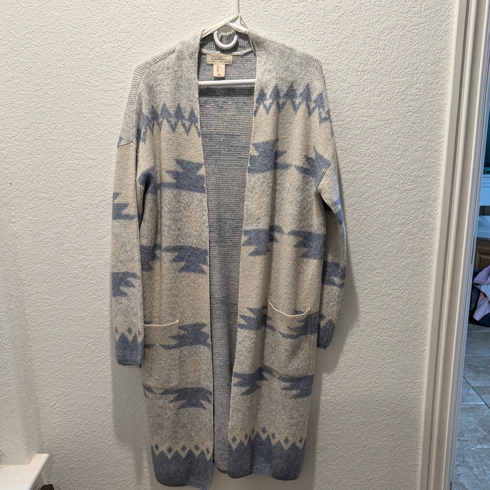 Jessica Simpson Blue and Cream Cardigan